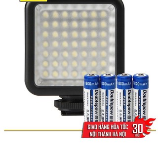 COMBO Đèn 49 LED Trợ Sáng Kèm 04 Pin Sạc AA 1200mAh Doublepow cao cấp