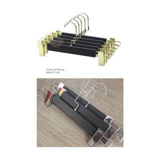 Móc treo quần áo, Kẹp quần gỗ người lớn màu đen