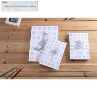 Sổ nhỏ A6 Potentate Sketchbook Bìa Thú cute gms 100 gram vẽ chì phác thảo 120 tờ