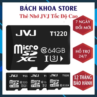 Thẻ Nhớ Micro SD 64GB/ 32GB/16GB/8GB/4GB/2GB JVJ Tốc Độ Class 10 U3 Dùng Cho Điện Thoại, Camera, Loa Đài - BH 2 Năm