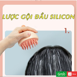 Lược gội đầu silicon massage và làm sạch da đầu,  chống rụng tóc