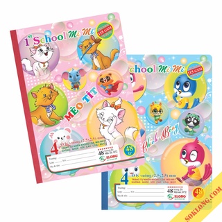 Vở ô ly 48 trang chống lóa mắt may dán gáy KLong MS 072 vở viết 4 ô ly