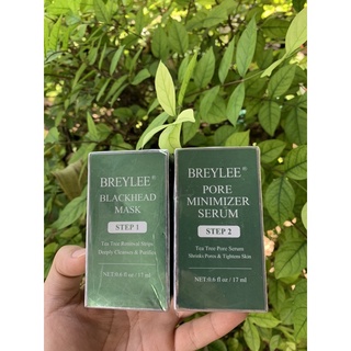 Bộ 1 &amp; Step 2 Mặt Nạ Loại Bỏ Mụn Đầu Đen Thu Nhỏ Lỗ Chân Lông Hiệu Breylee 17ml