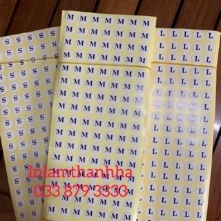 Tem size số quần áo hàng sẵn giá rẻ 2k/tờ
