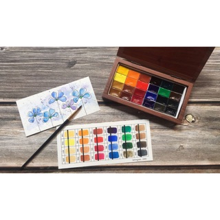 Màu nước Leningrad " Extrafine artists' watercolor set 16, 24 màu