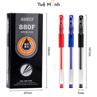 Bút bi nước 0.5mm đệm tay Baoke B28 mực gel 3 màu