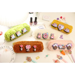 Hộp bút lông gấu brown thỏ cony vịt sally huy hiệu HBLH23 hộp bút cute dễ thương idol thần tượng