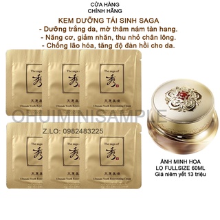 Gói kem dưỡng tái sinh Saga chống lão hóa Ultimate Regenerating Cream đậm đặc dưỡng sáng, giúp ngăn ngừa lão hóa 1ml