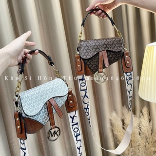 Túi xách nữ yên ngựa in hoạ tiết chữ mk❣️Freeship❣️