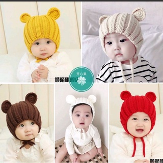 Mũ len tai gấu đáng yêu cho bé
