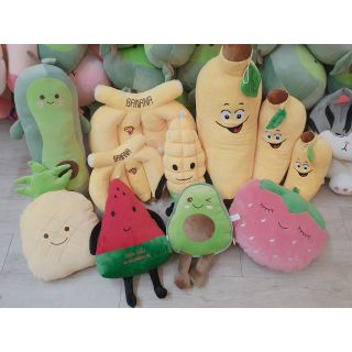 Gấu bông Gối tựa lưng trái cây lông nhung bông mịn hàng nhập cao cấp