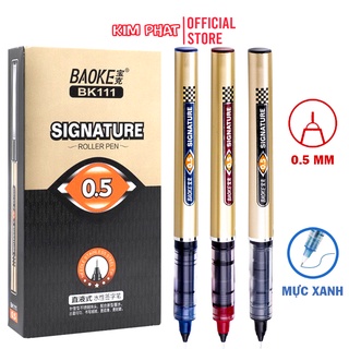 Bút bi nước BAOKE 0.5mm mực xanh lịch sự, sang trọng