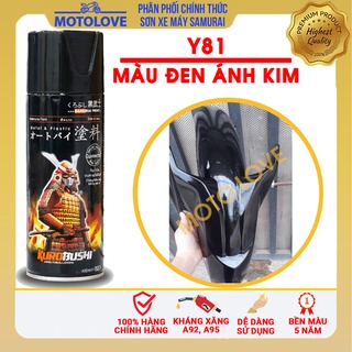 Sơn Samurai màu đen kim loại Y81 - chai sơn xịt cao nhập khẩu từ Malaysia.