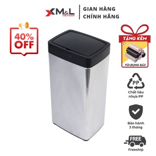 Thùng rác thông minh cảm ứng 45 Lít M&amp;L - 45LS13, thân nhựa, nắp nhựa PP cao cấp, bền đẹp, sang trọng