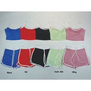 Set Đùi 2 Dây Thể Thao Nữ Viền Trắng, Tập Gym, Aerobic, Chạy Bộ Siêu Xinh