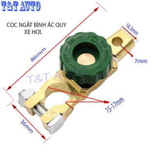 Cọc tắt, ngắt kết nối bình ắc quy ô tô bằng hợp kim thép mạ đồng chất lượng.