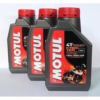 3 Chai Nhớt Motul H-tech 10W40 Tổng Hợp Cho Xe Số Và Côn Tay Thể Thao