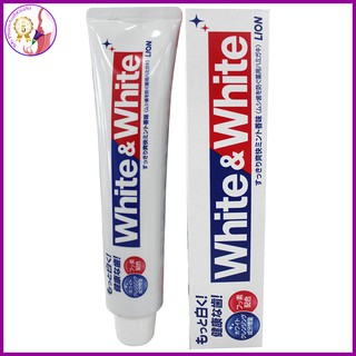 Kem đánh răng White &amp; White Lion làm trắng răng và mang lại hơi thở thơm mát 150g Nhật Bản