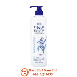 Sữa Tắm Ý Dĩ Dưỡng Ẩm Trắng Da Hatomugi Moisturizing Washing 800ml - Nội Địa Nhật