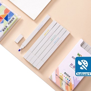 Bút Dạ Quang Highlight 2 Đầu Mềm Bộ 6 Cây - Họa Cụ Hakuart
