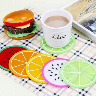 Đế lót cốc chất liệu silicone họa tiết trái cây