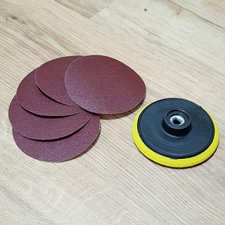 Bộ Phớt (đế) Mài Nhựa Với 10 Miếng Giấy Nhám Tròn 100mm