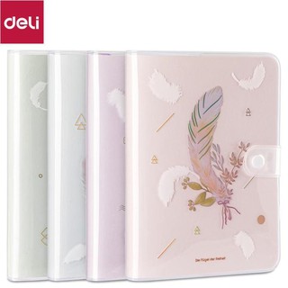 Sổ tay ghi chép Deli bìa cứng có nút cài 164*118mm 112 trang - Màu ngẫu nhiên - SZ035 [Deli]