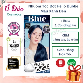 Thuốc nhuộm tóc BlackPink Jisoo màu xanh đen Deep Blue / Thuốc nhuộm tóc Hello Bubble tại nhà dạng bọt Mise En 4B