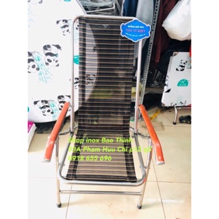 Ghế bố xếp inox (ko gác chân )