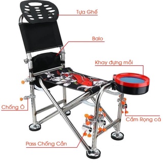 Ghế Câu Cá Địa Hình Ghế Câu Đài Ghế Câu Gấp Gọn Kèm Đủ Phụ Kiện, Đồ Câu Đài