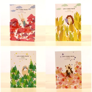 COMBO 4 quyển sổ loại giấy B5 kẻ ngang - woods siêu đẹp