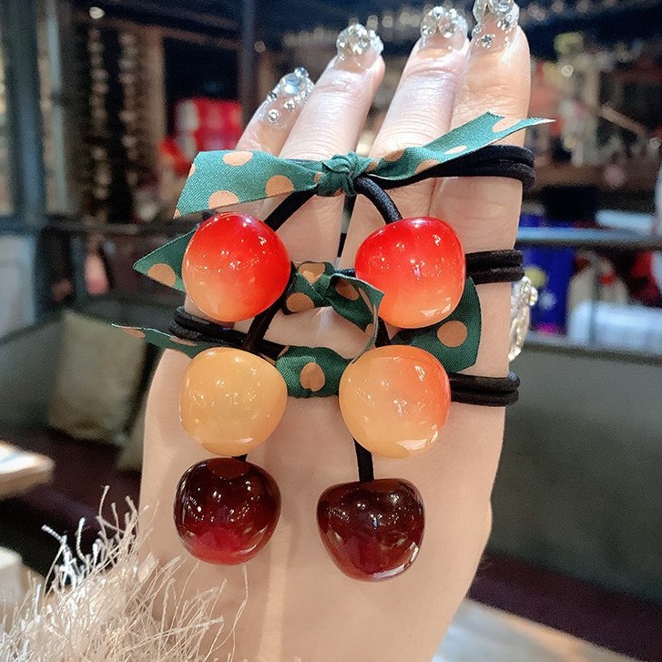SET 5 Dây Cột Tóc Hình Trái Cherry P075