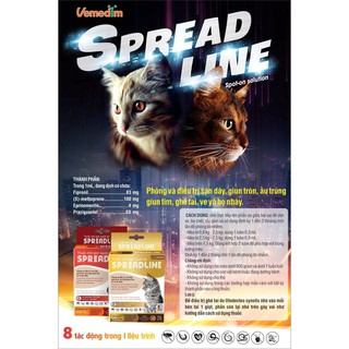 Vemedim Spreadline Nhỏ Gáy Trị Ve Rận cho Mèo