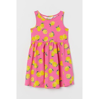 Váy hồng chanh vàng HM H&amp;M size 4-6, 6-8y_hàng chính hãng Mỹ