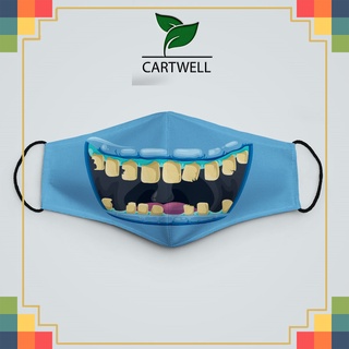 Khẩu trang vải in Monster_2784 CARTWELL chất liệu vải mềm 2 lớp phòng dịch bệnh lọc không khí phòng dịch