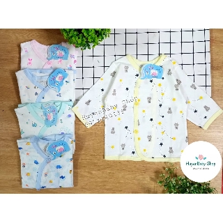 Áo Sơ Sinh Cài Xéo Tay Dài Họa Tiết In Tràn JOU  Cho bé trai, bé gái từ 3-9kg(100% cotton Chất Lượng Cao)