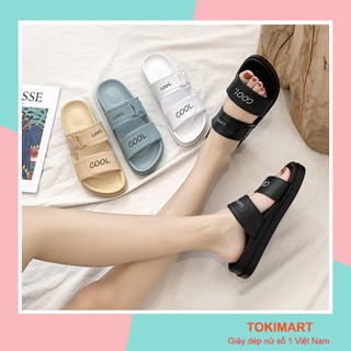 Dép 2 quai ngang nữ, dép nữ quai ngang ,đi chơi thời trang đế cao su chống trơn trượt DCOOL05