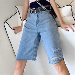 Quần Ngố BIG SIZE- LƯNG CAO - PHOM EO TO - Rách không co giãn