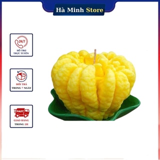 Nến thơm hình phật thủ trang trí bàn thời ngày tết nến phật thủ size lớn Hà Minh Store