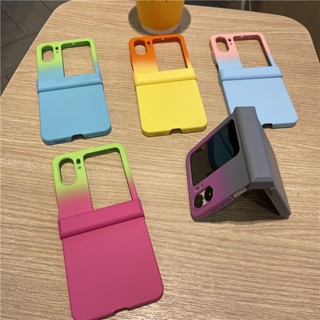 Ốp Điện Thoại PC Ba Mảnh Chống Sốc Màu Gradient Tương Phản Cho OPPO Find N2 Flip 5G