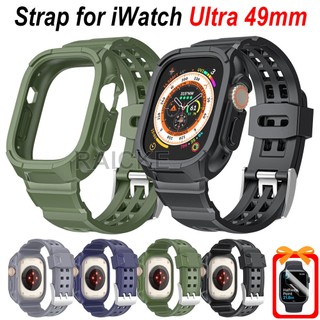 Dây Đeo Silicone Kèm Vỏ Bảo Vệ Cho iWatch Ultra 49mm