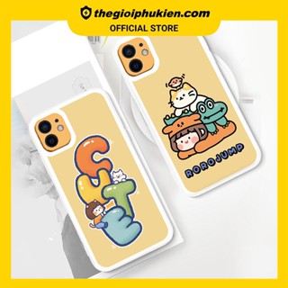 Ốp iphone - Ốp lưng iphone cạnh vuông bảo vệ camera Roro cute dành cho ip 6 đến 14promax - ng308