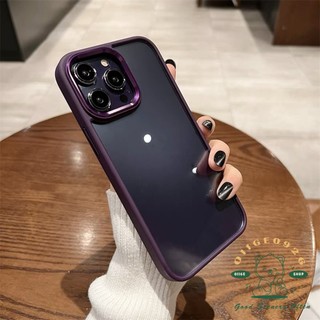 Ốp Điện Thoại Trong Suốt Màu Tím Cho Iphone 14 / 13 / 12 / 11 Pro Max 14 Plus