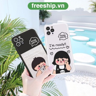 Ốp lưng iphone couple Keep Smile hoạt hình cute bảo vệ camera ốp iphone 6/7/8/xr/xsmax/13pro/14promax/14plus