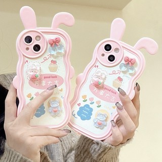 Ốp Điện Thoại Mềm Hình Thỏ 3D Dễ Thương Cho iPhone 14proamac 13proamx 11 11 pro 11 pro max 12 12 12 pro 12 pro max