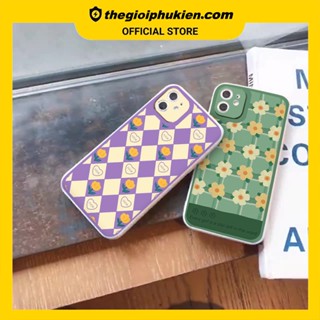 Ốp iphone - Ốp lưng iphone cạnh vuông bảo vệ camera hoa kẻ ô dành cho ip 6 đến 14promax - ng317