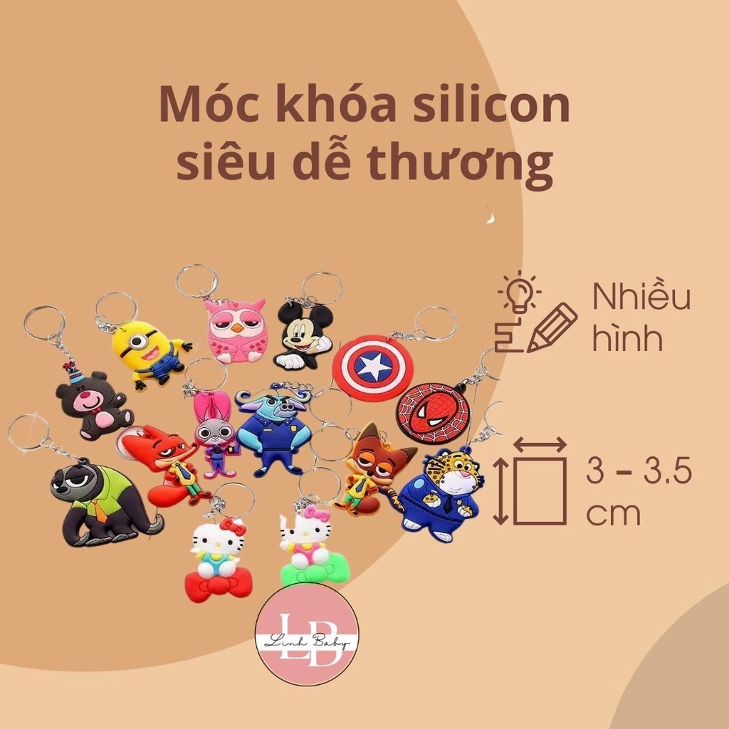 Móc khóa silicon siêu dễ thương