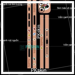 [Skin dán cao cấp] Miếng dán skin viền in hình cho iPhone 12, 12 pro, 12 pro max, 12 mini theo yêu cầu(bộ 4)