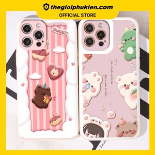 Ốp iphone - Ốp lưng iphone cạnh vuông bảo vệ camera gấu thỏ kẹo ngọt dành cho ip 6 đến 14promax - ng307