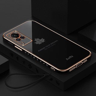 Ốp Điện Thoại Mềm Họa Tiết Lá Phong 2 Trong 1 Cho VIVO Y31 2021 Y51A Y53s 4G VIVO V2036 V2031 V2058